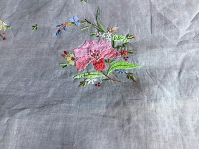 Stunning Organdy Hand Embroidered Applique Cloth