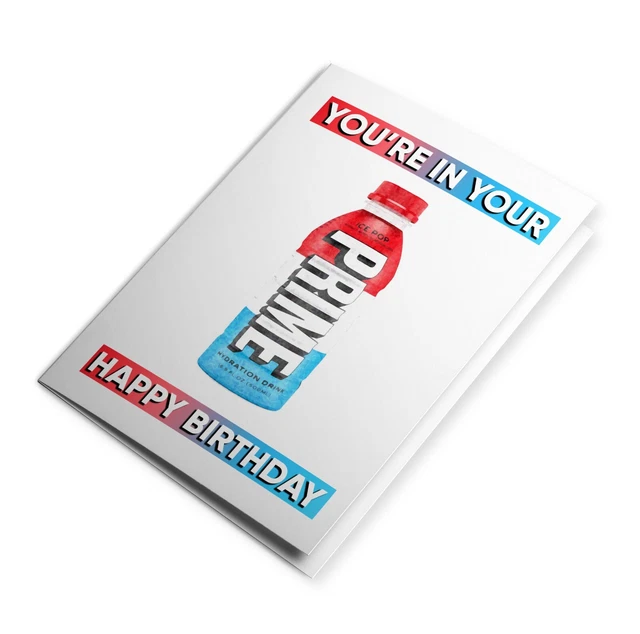 FUNNY PRIME ENERGY Drink Birthday Card For Son Daughter Friend Bestie