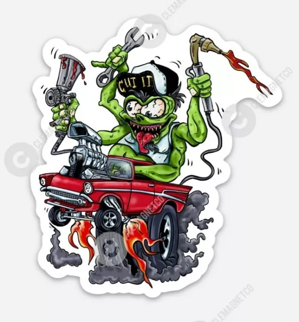 Hot Rod Custom MAGNET - Muscle Vintage Mr. Gasser 1957 Chevy Classic Rat Fink