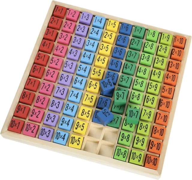 ROBOTIME Multiplication Table Colorful Educational Tool Kids 10X10 Toys Board