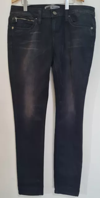 LADIES LEVIS REVEL DEMI CURVE Straight Black Jeans W30 L30 Size 12