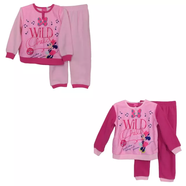 Pigiama Bimba Bambina in PILE invernale Disney Minnie Topolina 1205 fucsia  rosa