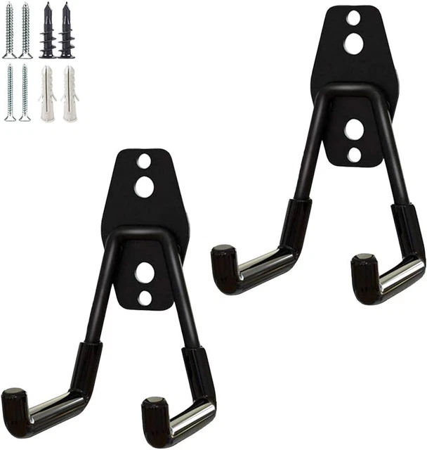 2 Pack Garage Storage Utility Hooks，Garage Garden Tool Organizer，Steel Wall Moun