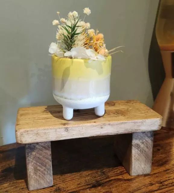 Small Kitchen Riser Recycled Wood, Reclaimed Wooden Shelf, Small Space Organiser
