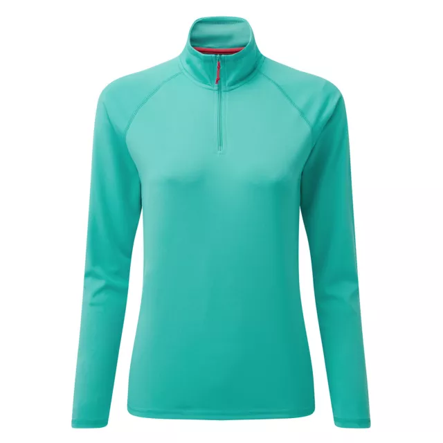 2023 Gill Womens UV Tec Long Sleeve Zip Tee - Turquoise - UV009W