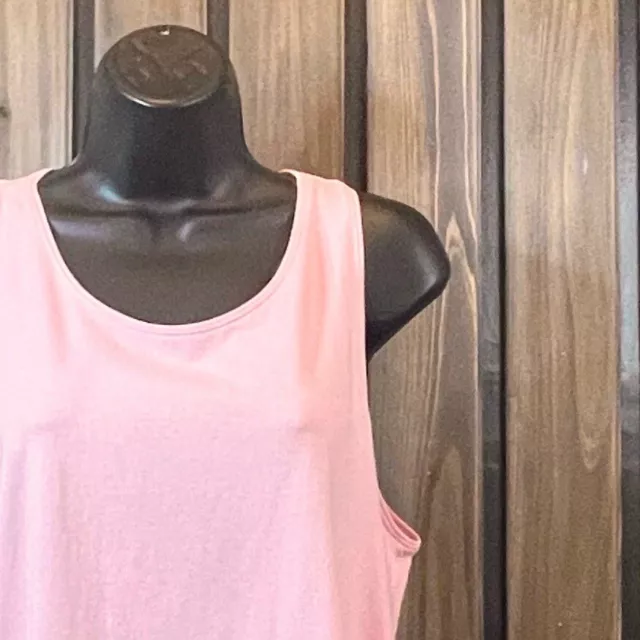 Women's Eileen Fisher Pink Cotton Blend Tank Top Size Large Made In USA