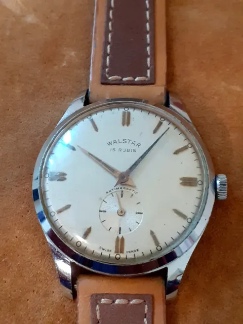 Orologio Walstar Swiss Made 15 Rubis Watch Vintage Movimento Meccanico Anni '50