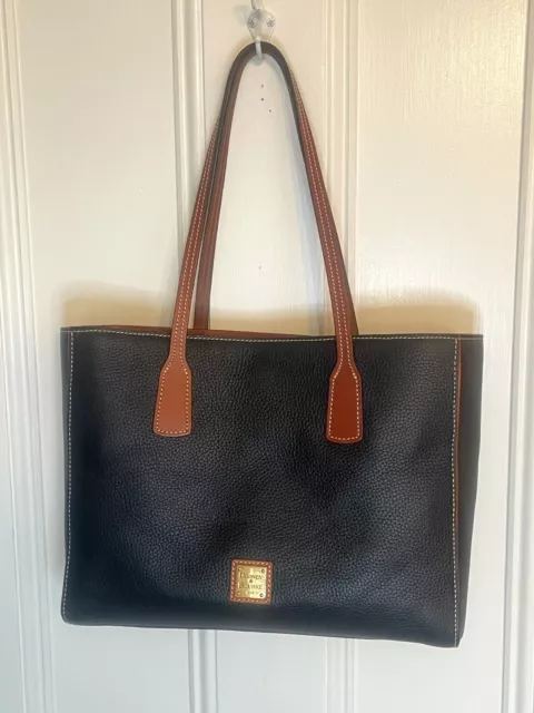 DOONEY BOURKE Leather Suede Black Brown Tote Bag From USA NWOT