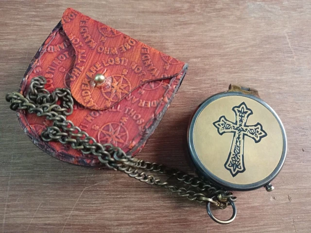Holy Cross Engraved Compass, Nautical Compass, Quote Engraved Inside Best Gift