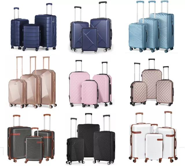 3pcs Luggage Hardside Spinner Lightweight Durable Suitcase TSA Lock 20/24/28 in
