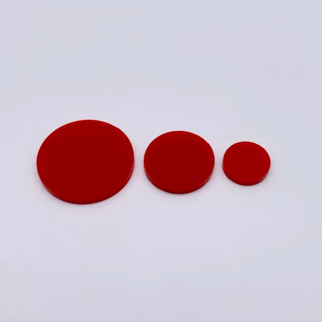 Perspex Laser Cut Acrylic (Perspex) Disc RED Plastic Circles