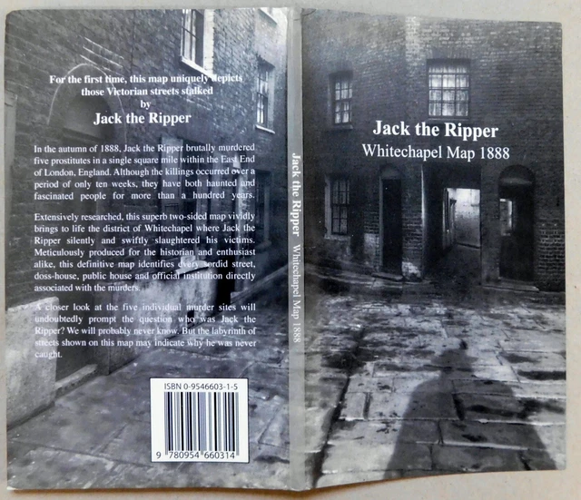 RARE. JACK THE Ripper Whitechapel Map 1888. Large Detailed Folding Map ...
