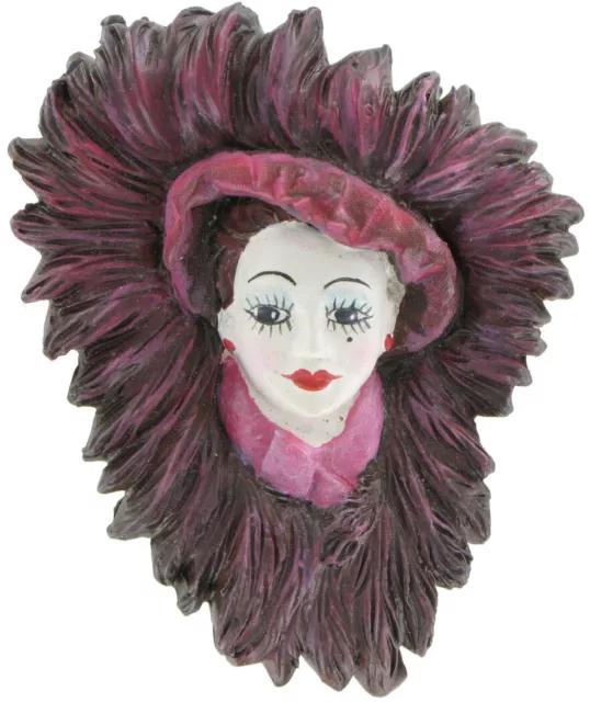 Gibson Girl Red Pink Victorian Look Pin Brooch