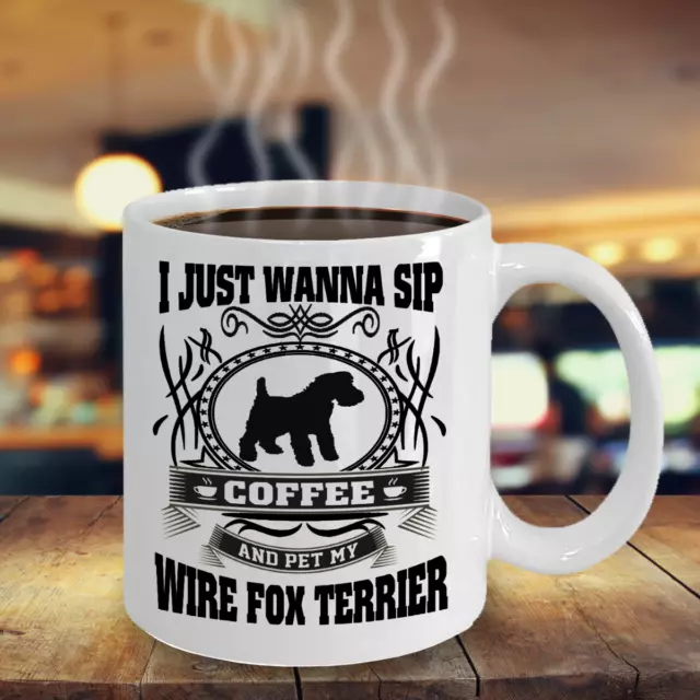 Wire fox Terrier dog,Wire haired fox terrier,Fox terrier,Wire fox,Cup,Coffee Mug