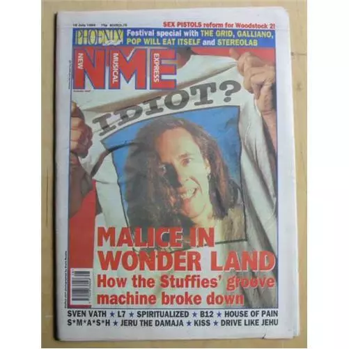 Wonder Stuff Nme Magazine July 16 1994 - Wonder Stuff Cover With More Inside Uk