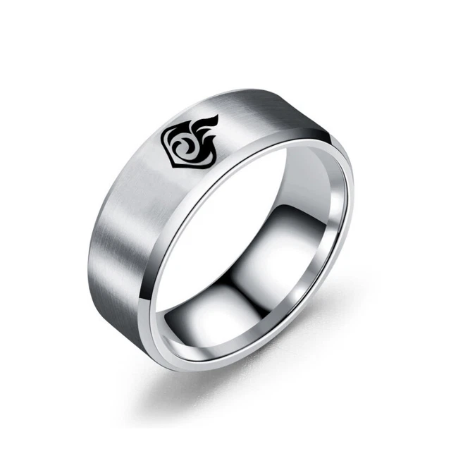 Anime Genshin Impact Fashion Pyro Cosplay Couple Ring Accessories Gifts #0