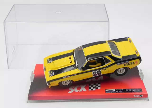 SCX Plymouth AAR Cuda YELLOW #89 slot car 1:32 Ref. 64870 Scalextric Barracuda