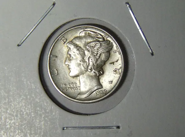 Choice AU 1939-D Mercury Silver Dime About Uncirculated Denver Mint (52123)