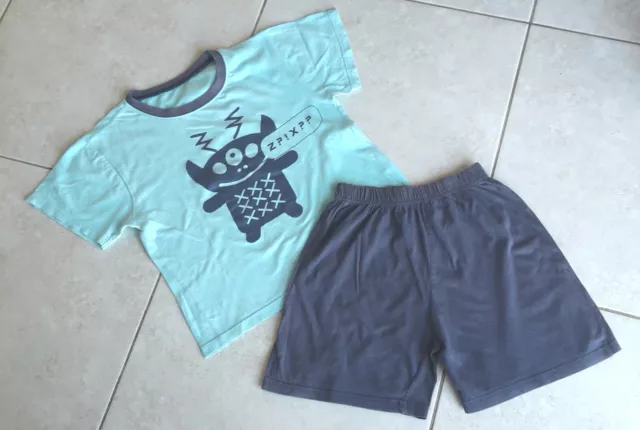 PYJAMA SHORT GAR ON 6 ans KIABI bleu avec petit monstre 100