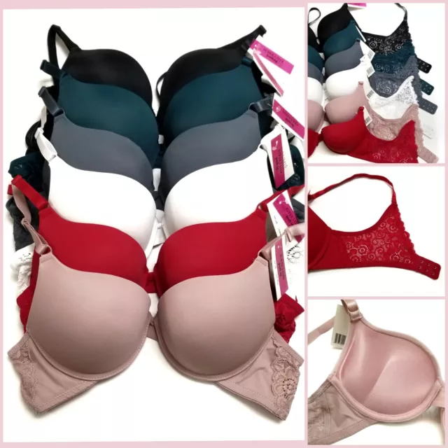Maximum Cleavage Add 2 Cup Sizes Ultimate Padded Support 3Hooks Lace Push  Up Bra