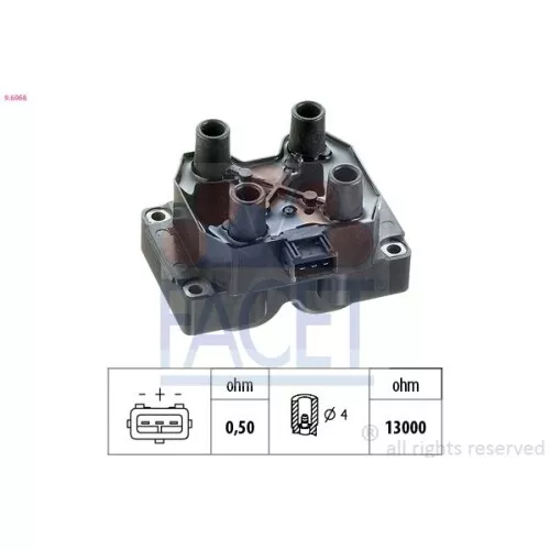 Bobina D'accensione Facet 9.6068 Made In Italy - Oe Equivalent per Alfa Romeo VW