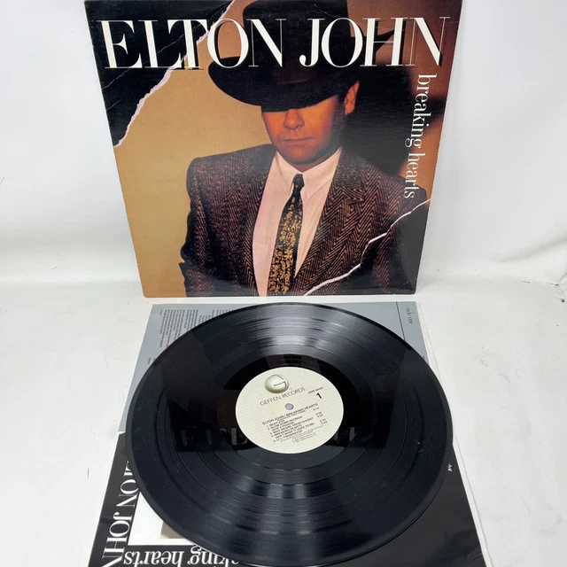 Elton John Breaking Hearts Vinyl LP (Geffen Records) GHS 24031 NEAR MINT