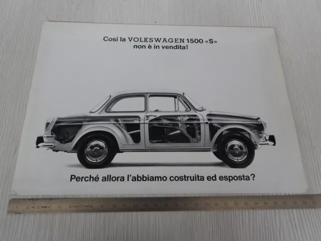 Brochure Originale Produzione Volkswagen 1500 S Depliant Prospekt