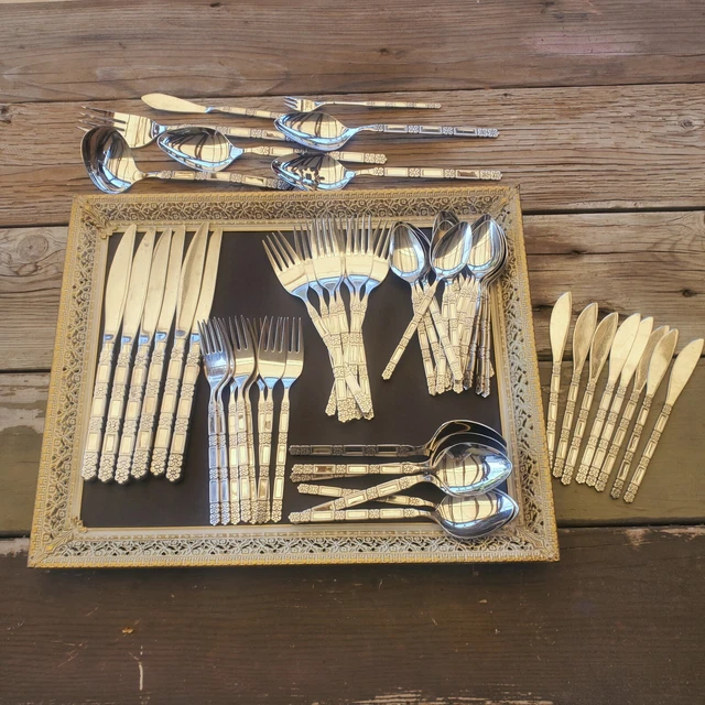57 Piece Community Stainless Oneida Flatware Madrid No Black Set