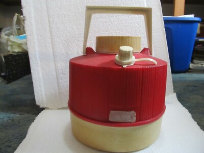 Vintage plastique Canadian Thermos 4 L FONTAINE à EAU PICHET ROUGE BLANC PUSH bec verseur 