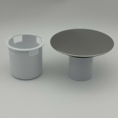 90mm Chrome Shower Waste Cap & Tube – Replacement Drain Plug For Shower Trays