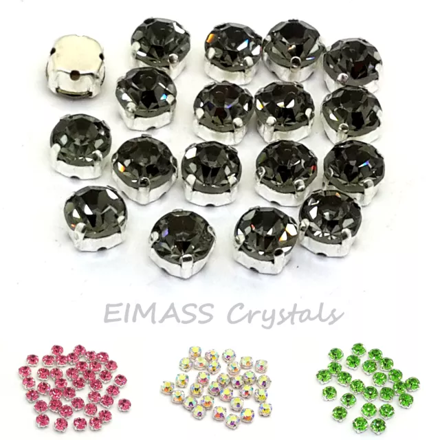 100 x 3.8mm GRADE A Sew On Cut Glass Crystals Rhinestones for Costume,Dress,3555