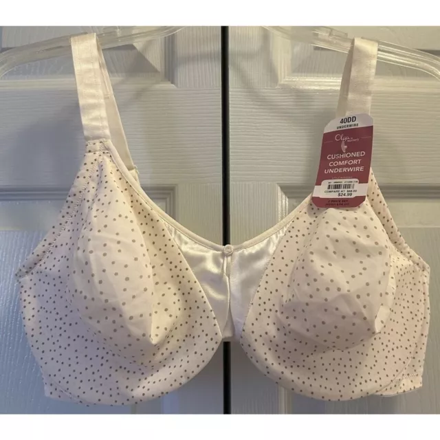 Olga by Warners Polka Dot Cushioned Comfort Underwire Bra Size 40DD NWT