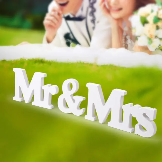Mr & Mrs Wooden Letters Wedding Decoration Gift Top Table Decoration Present gl