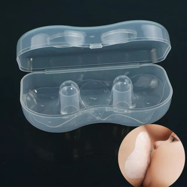 Nipple Shields Protectors Super Extra Soft Clean Silicone Breast Feeding 2Pcs