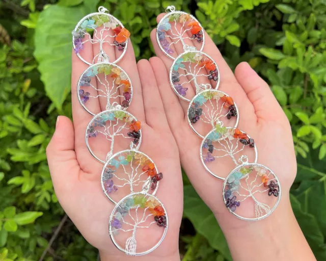 Tree of Life Chakra Pendant (Tree of Life Necklace, Chakra Jewelry Pendant)