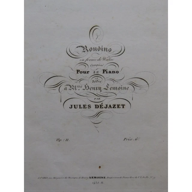 DÉJAZET Jules Rondino Piano ca1835