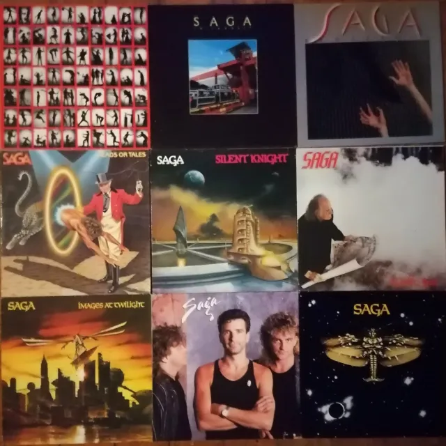 SAGA Vinyl Sammlung - 9 Schallplatten ex/vg+ 12"