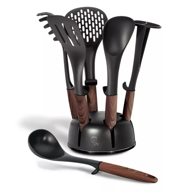 Reggiseno casa Berlinger/6229 set 7 utensili da cucina ebony collection nero/marrone 2