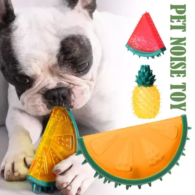 Pet Noise Toy Fruit Dog Chew Toy Puppy Teether Teeth Cleaning E3C3 T5R9