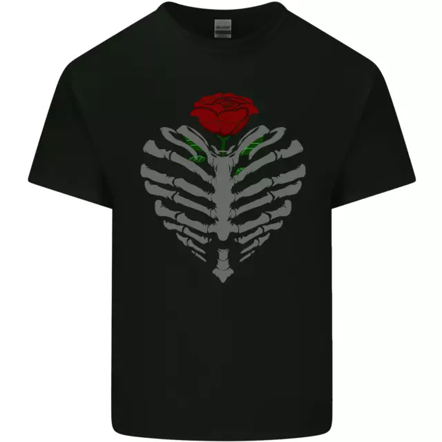 Rib Cage & Rose Gothic Heavy Metal Biker Kids T-Shirt Childrens