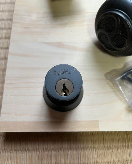 Hori Locks Antique Front Door Entrance Door  Cylinder w key F/S from Japan Rare 7