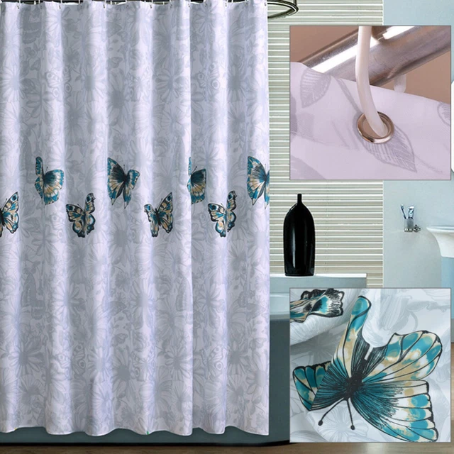 Mariposa Impermeable Baño Cortina de Ducha Poliéster Tela Baño