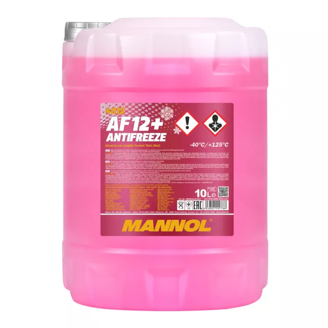 MANNOL Antifreeze AF12+ Kühlerfrostschutz Fertiggemisch 20 Liter  2 x 10L Rot 3