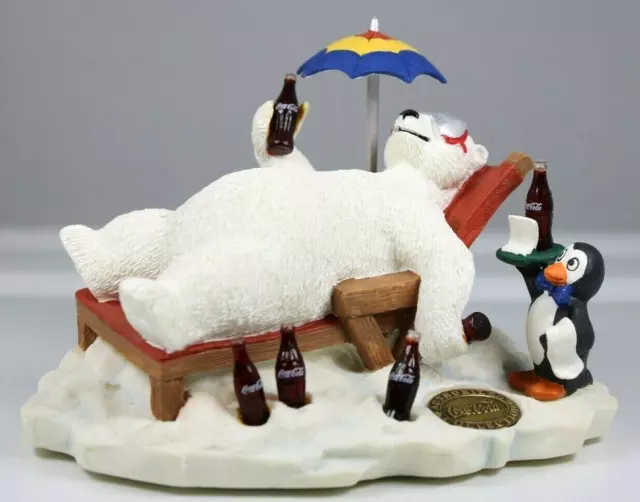 Coca Cola Heritage Collection 1996 Cool Break Relaxing Polar Bear Figurine 77005