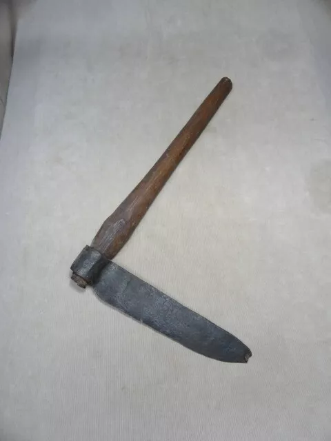 Vtg Splitting Froe Hand Forged Primitive Shake & Shingle Tool Maine Barn Find EF