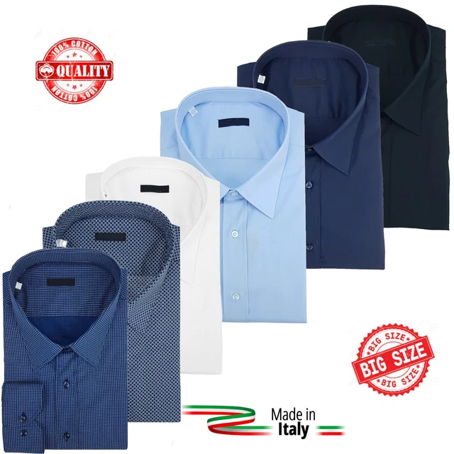 CAMICIA UOMO TAGLIE Forti Taschino Manica Lunga Classica Cotone Calibrata  46/52 EUR 49,99 - PicClick IT