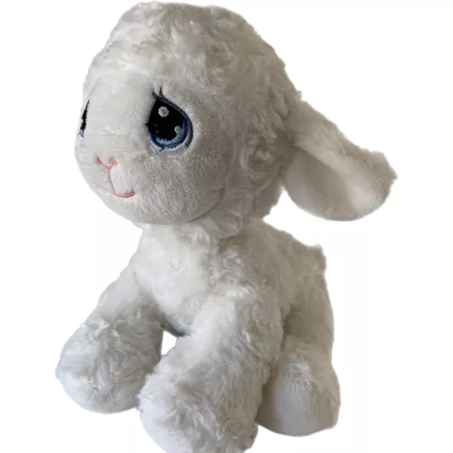 Aurora Precious Moments Lamb Plush Soft Stuffed Animal Toy Sheep Embroidered 8”