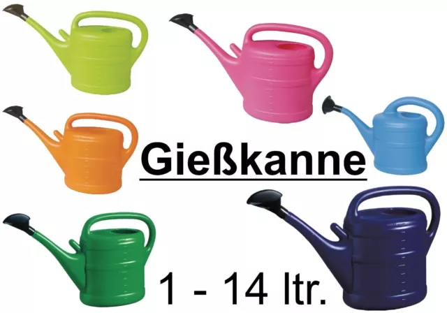 Gießer Gießkanne Kunststoff 1 · 2 · 5 · 10 oder 14 Ltr. Kanne in versch. Farben