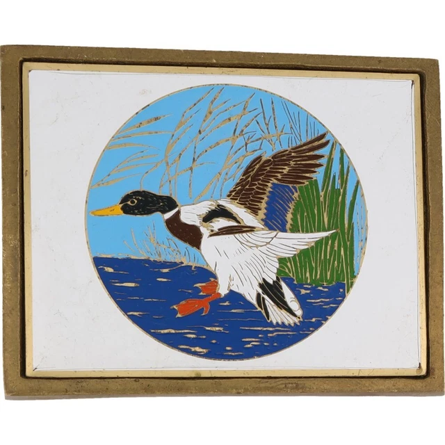 Blue-Winged Duck Verde Bosco Nubilato Drake Shoveler Blu 1980s NOS Vintage Belt