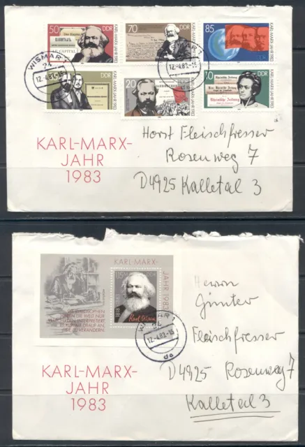GDR 1983 Mich No. 2783-88 block 71 anniversary of death Karl Marx sentence letter place stamp